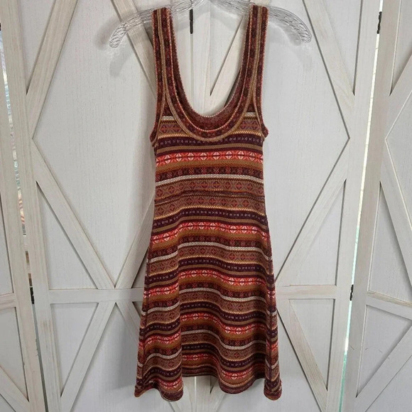Free People Fair Isle A-Line Wool Blend Mini Sweater Dress - Picture 4 of 6